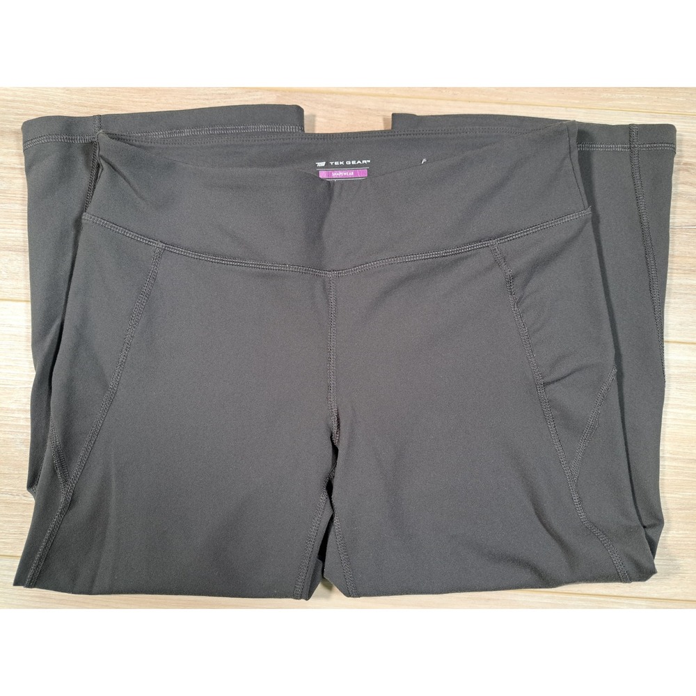 Tek Gear Shapewear Gray Cropped Leggings Womens Medium Capri Athletic Yoga Pants